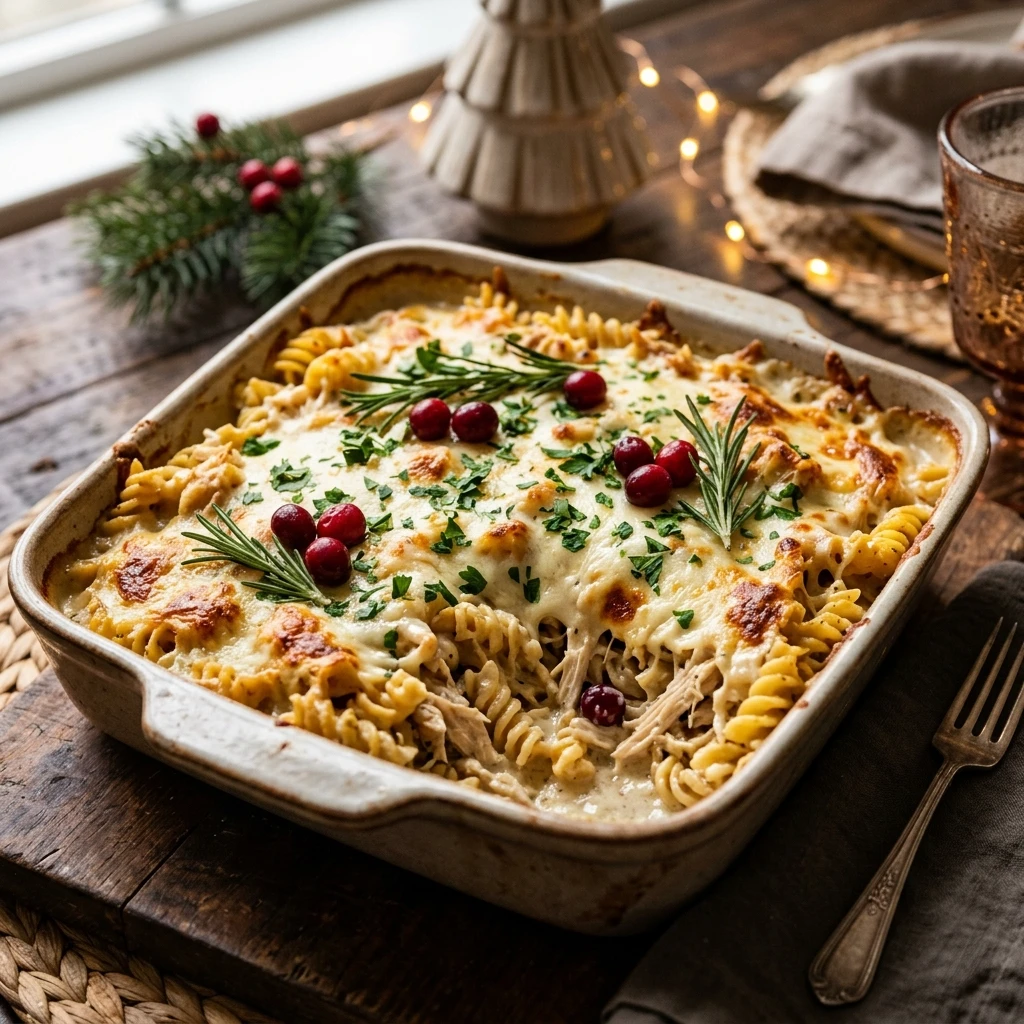 Creamy Christmas Chicken Alfredo Bake Cheesy Baked Pasta