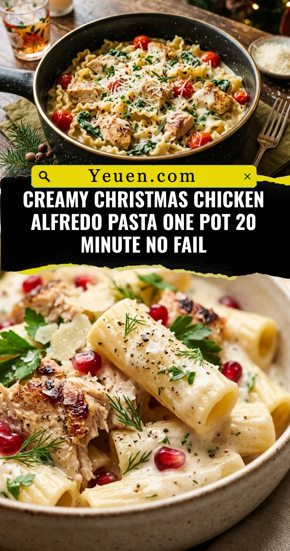 Creamy Christmas Chicken Alfredo Pasta One Pot 20 Minute No Fail
