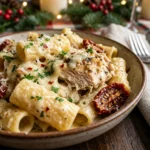 Creamy Garlic Parmesan Chicken Pasta Christmas Tuscan Holiday