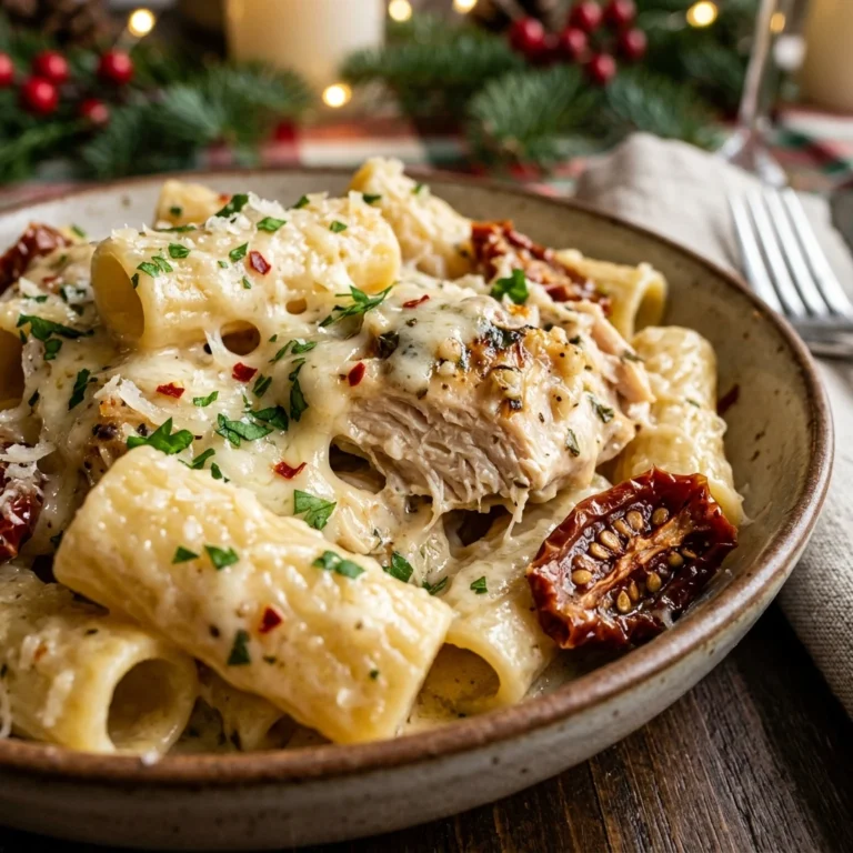 Creamy Garlic Parmesan Chicken Pasta Christmas Tuscan Holiday