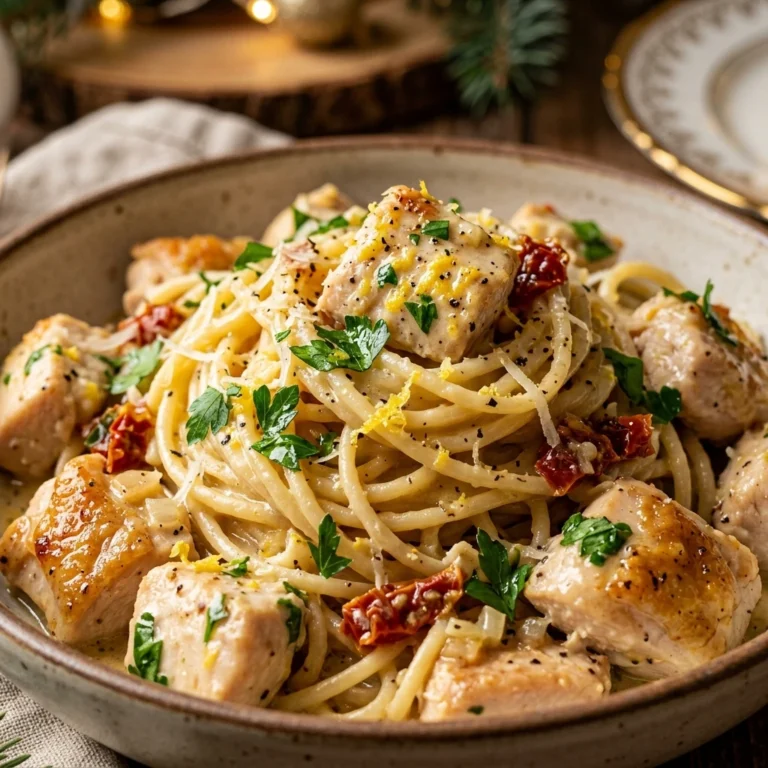 Creamy Lemon Chicken Pasta Christmas One Pot Holiday 20 Minute
