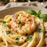 Creamy Lemon Garlic Shrimp Pasta Christmas Seafood Holiday 20 Minute