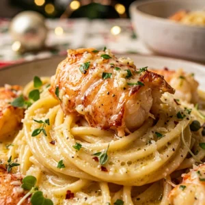 Creamy Lobster Pasta Christmas Garlic Butter Seafood Luxury Holiday