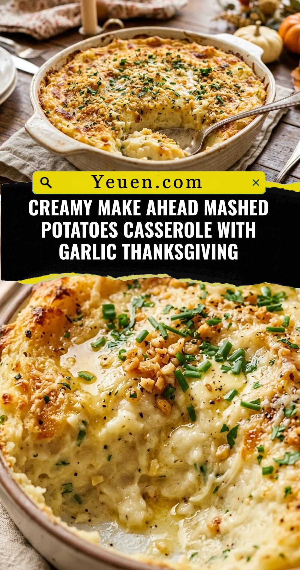 Creamy Make Ahead Mashed Potatoes Casserole With Garlic Thanksgiving