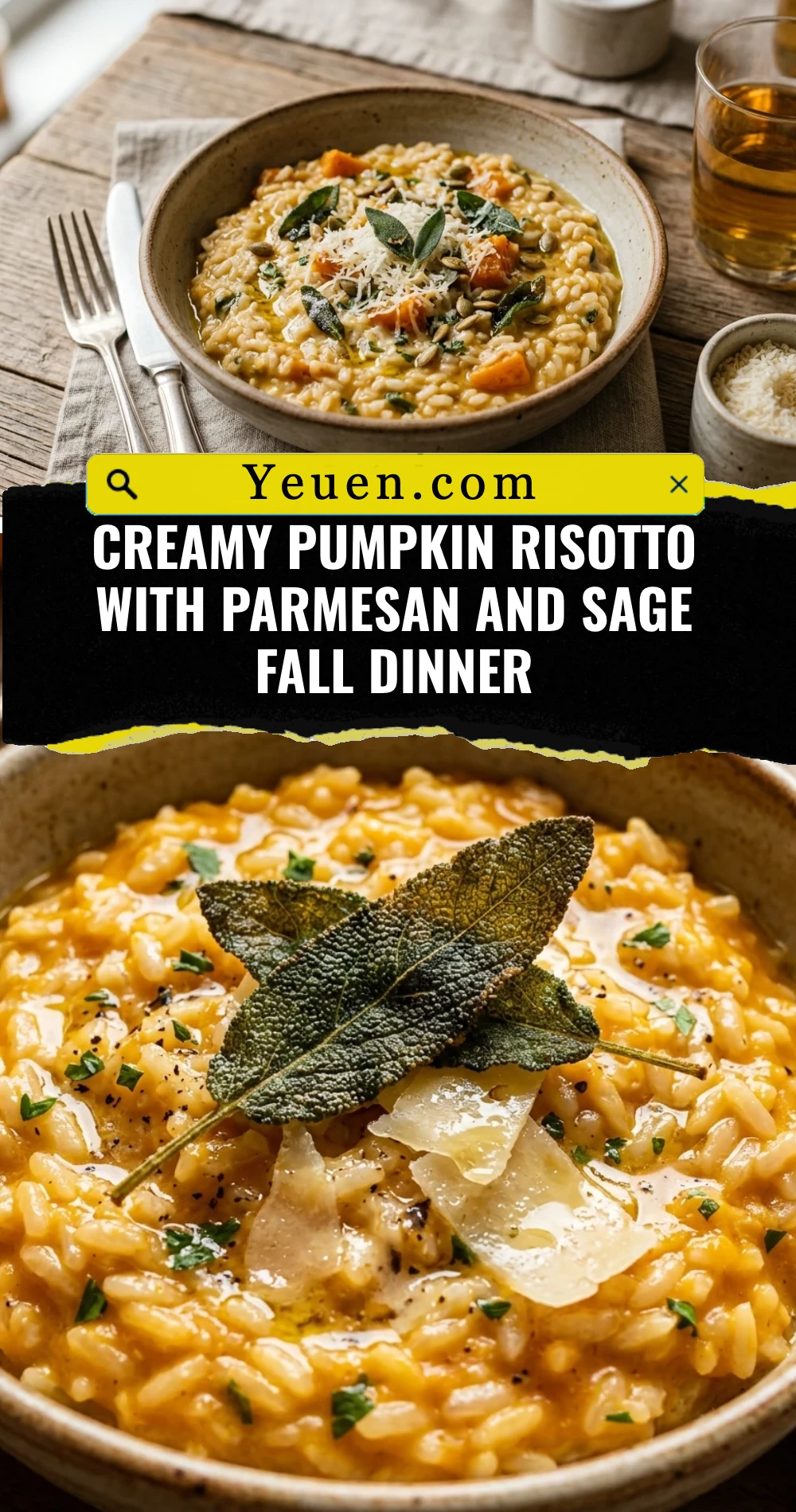Creamy Pumpkin Risotto With Parmesan And Sage Fall Dinner
