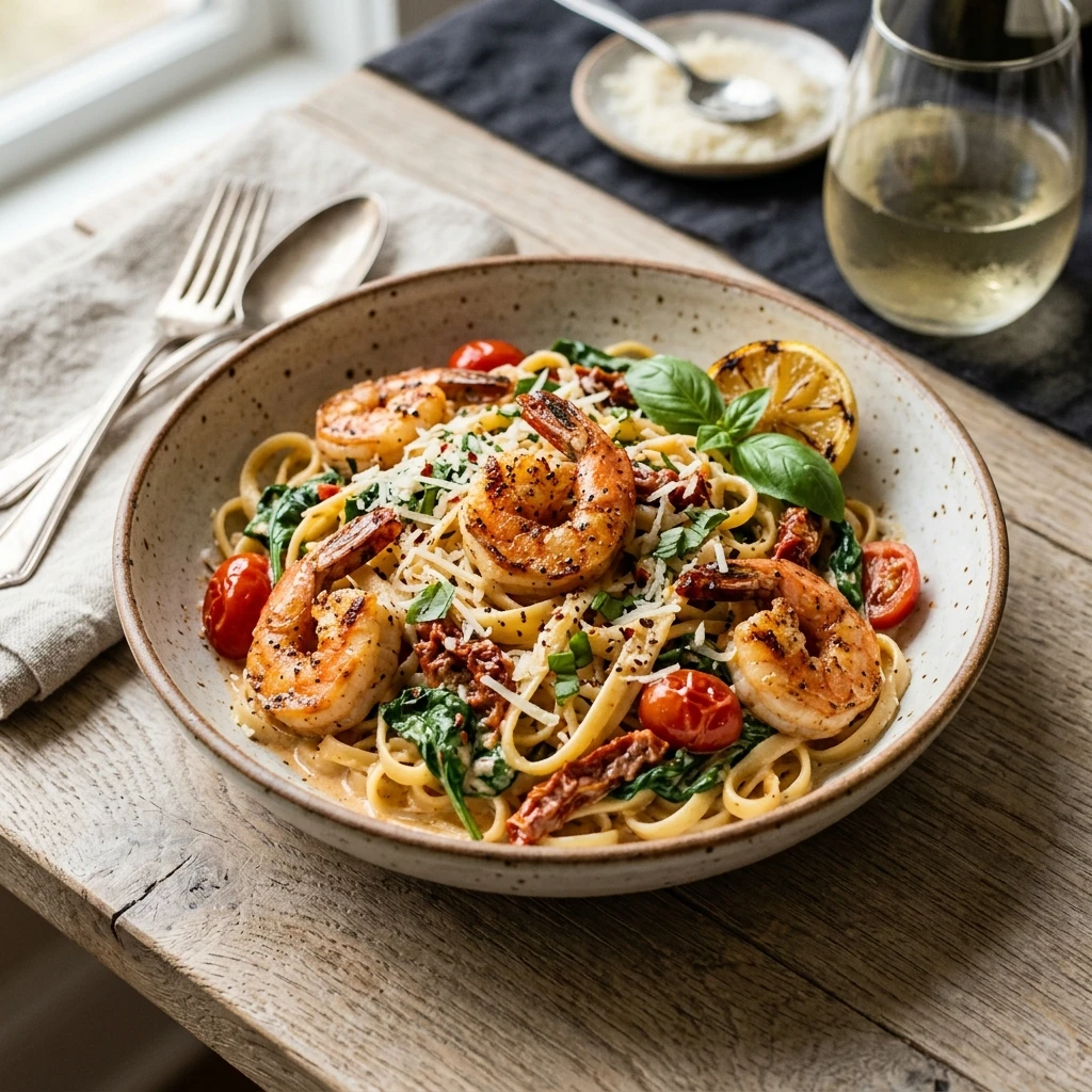 Creamy Tuscan Shrimp Pasta