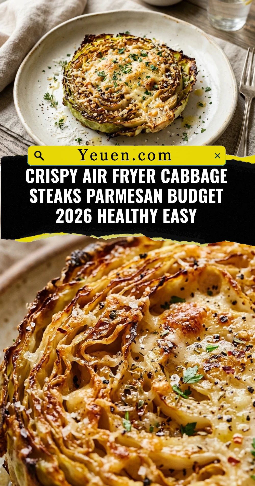 Crispy Air Fryer Cabbage Steaks Parmesan Budget 2026 Healthy Easy
