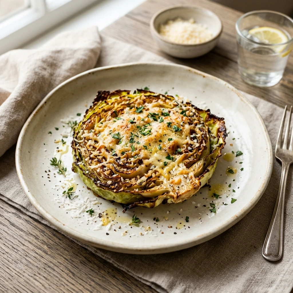 Crispy Air Fryer Cabbage Steaks Parmesan Budget 2026 Healthy Easy
