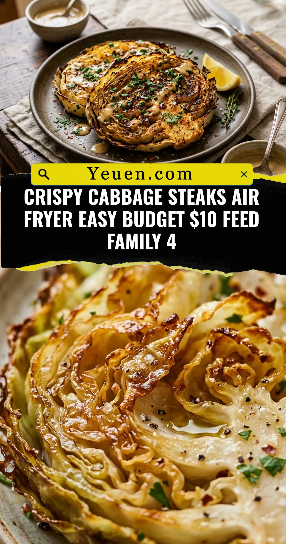 Crispy Cabbage Steaks Air Fryer Easy Budget $10 Feed Family 4