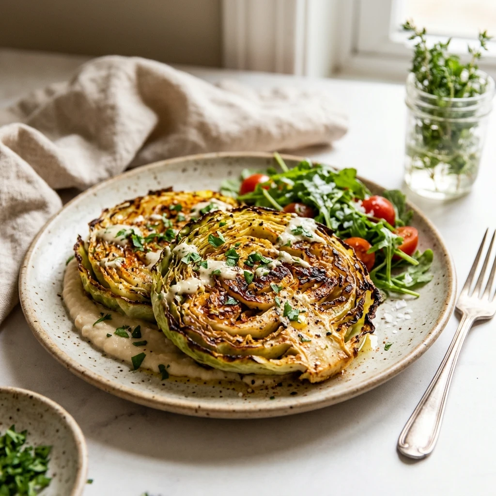Crispy Cabbage Steaks Baked Easy Budget $10 Feed Family 4