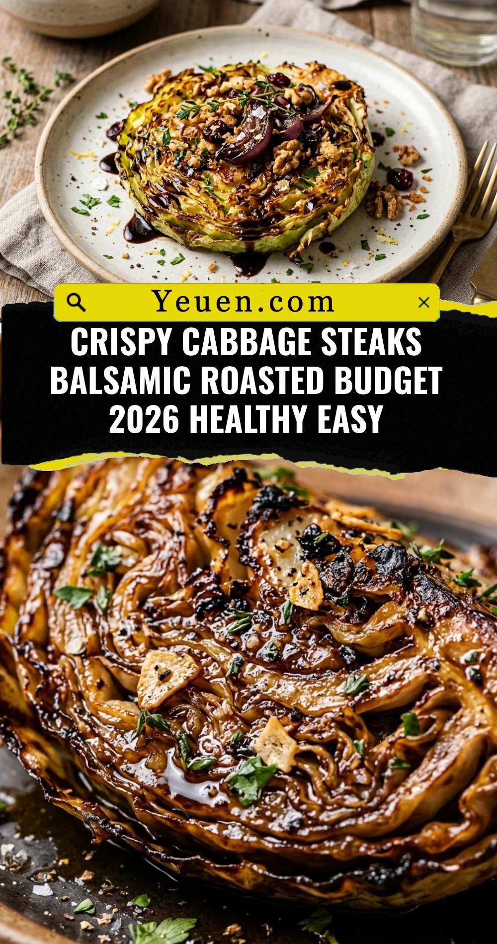 Crispy Cabbage Steaks Balsamic Roasted Budget 2026 Healthy Easy