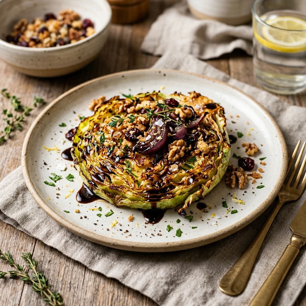 Crispy Cabbage Steaks Balsamic Roasted Budget 2026 Healthy Easy