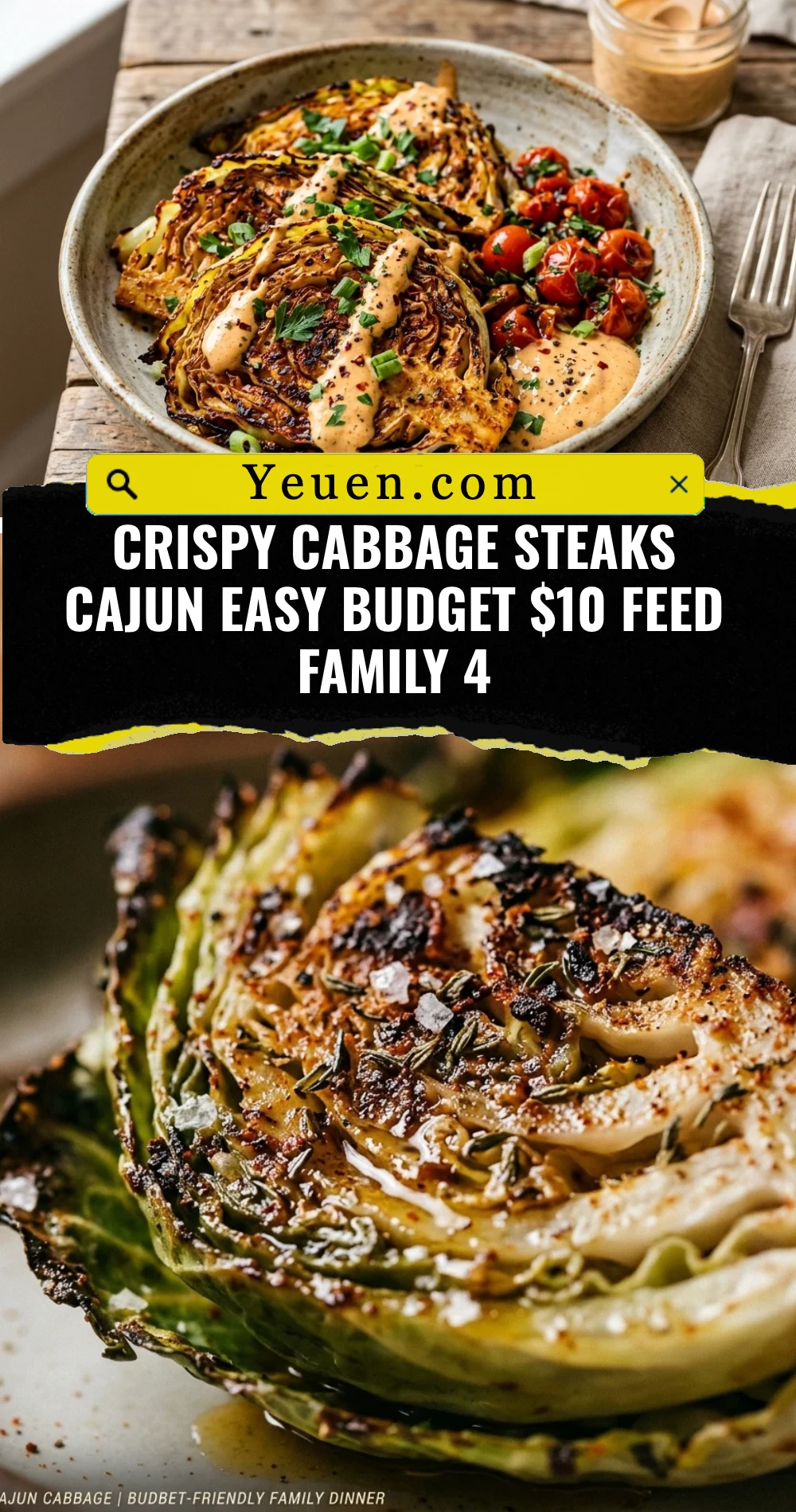 Crispy Cabbage Steaks Cajun Easy Budget $10 Feed Family 4