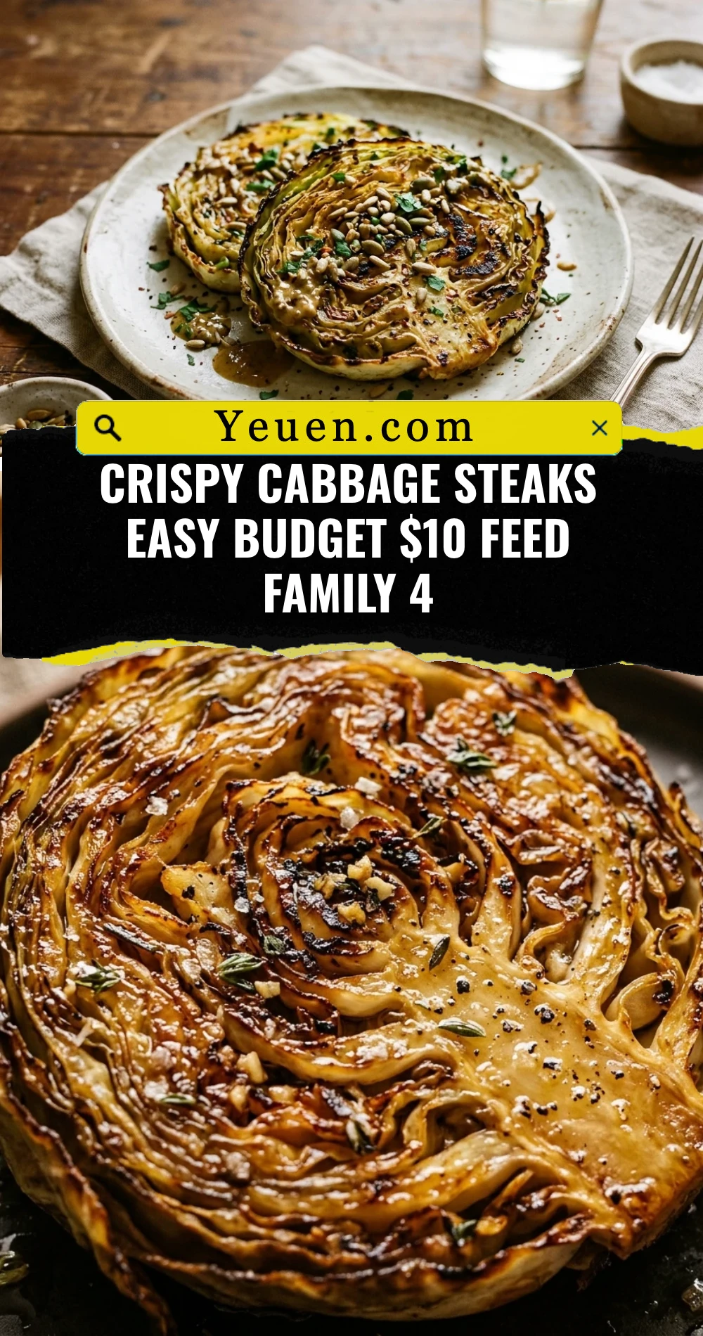 Crispy Cabbage Steaks Easy Budget $10 Feed Family 4