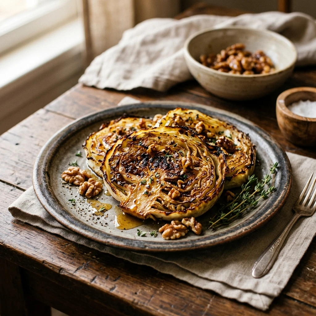 Crispy Cabbage Steaks Honey Easy Budget $10 Feed Family 4