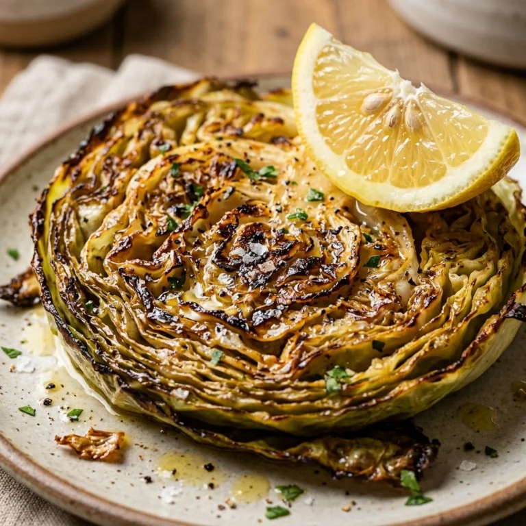 Crispy Cabbage Steaks Lemon Easy Budget $10 Feed Family 4