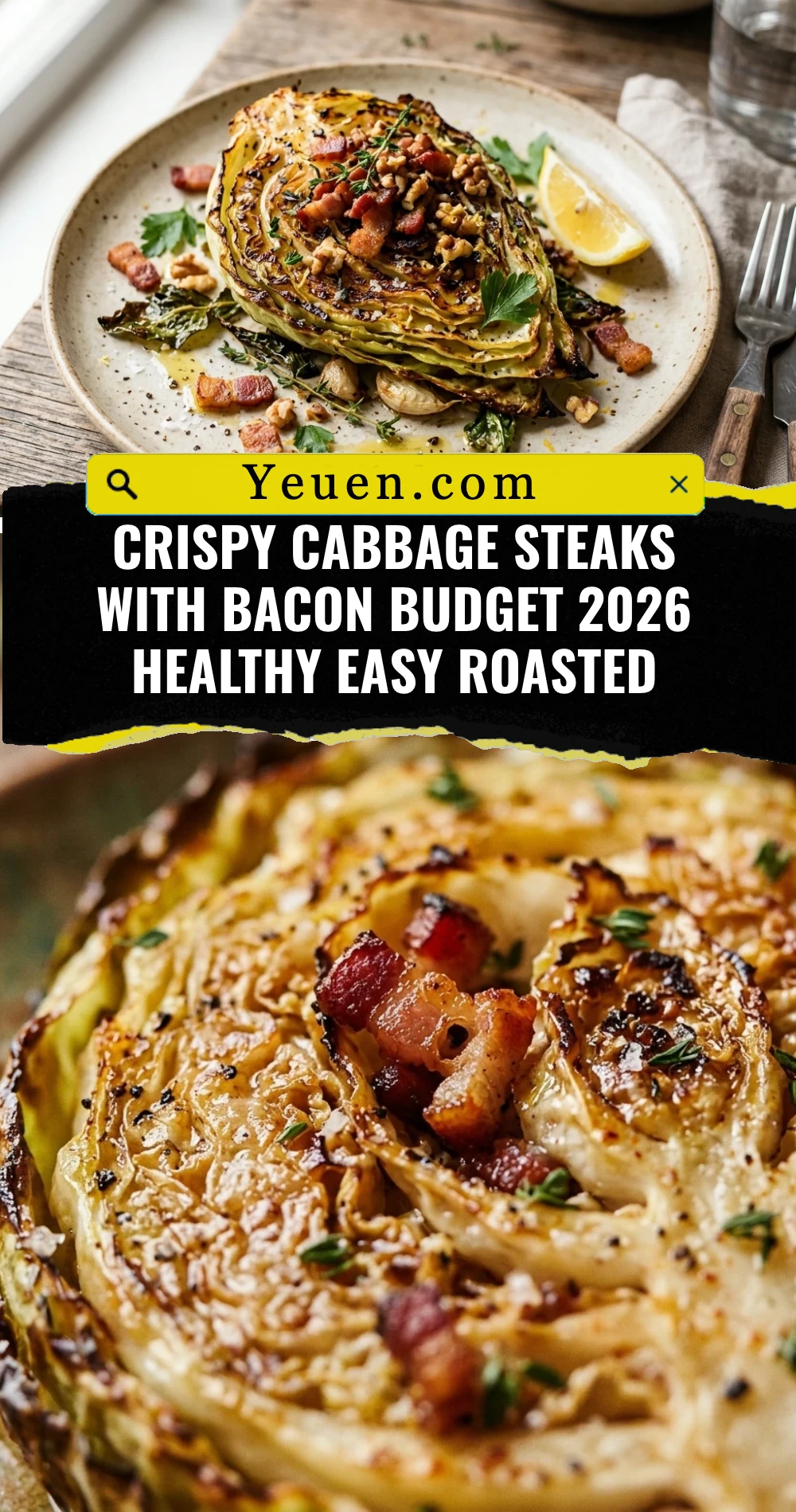 Crispy Cabbage Steaks With Bacon Budget 2026 Healthy Easy Roasted