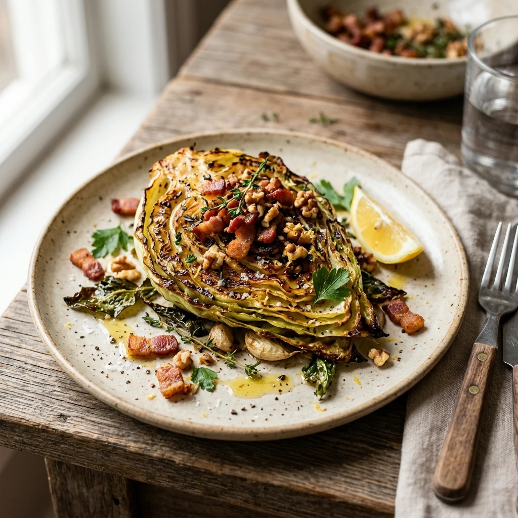 Crispy Cabbage Steaks With Bacon Budget 2026 Healthy Easy Roasted