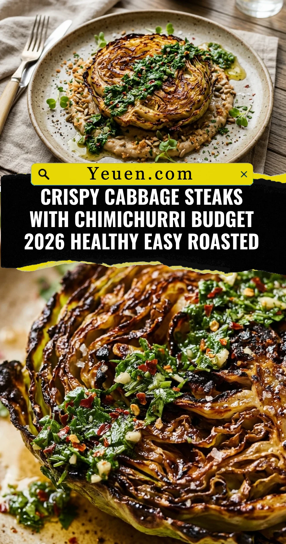 Crispy Cabbage Steaks With Chimichurri Budget 2026 Healthy Easy Roasted
