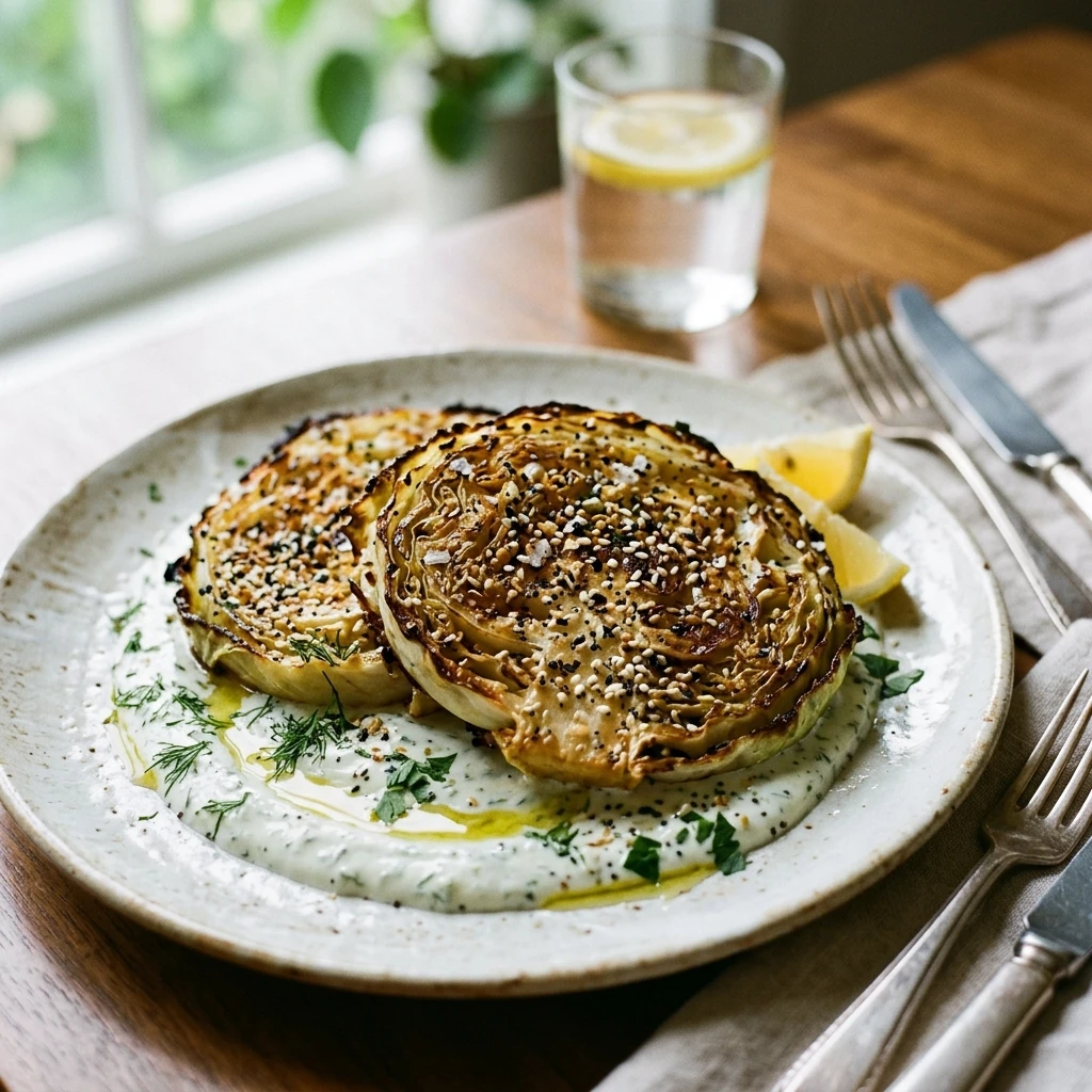 Crispy Cabbage Steaks With Everything Seasoning Budget 2026 Healthy Easy