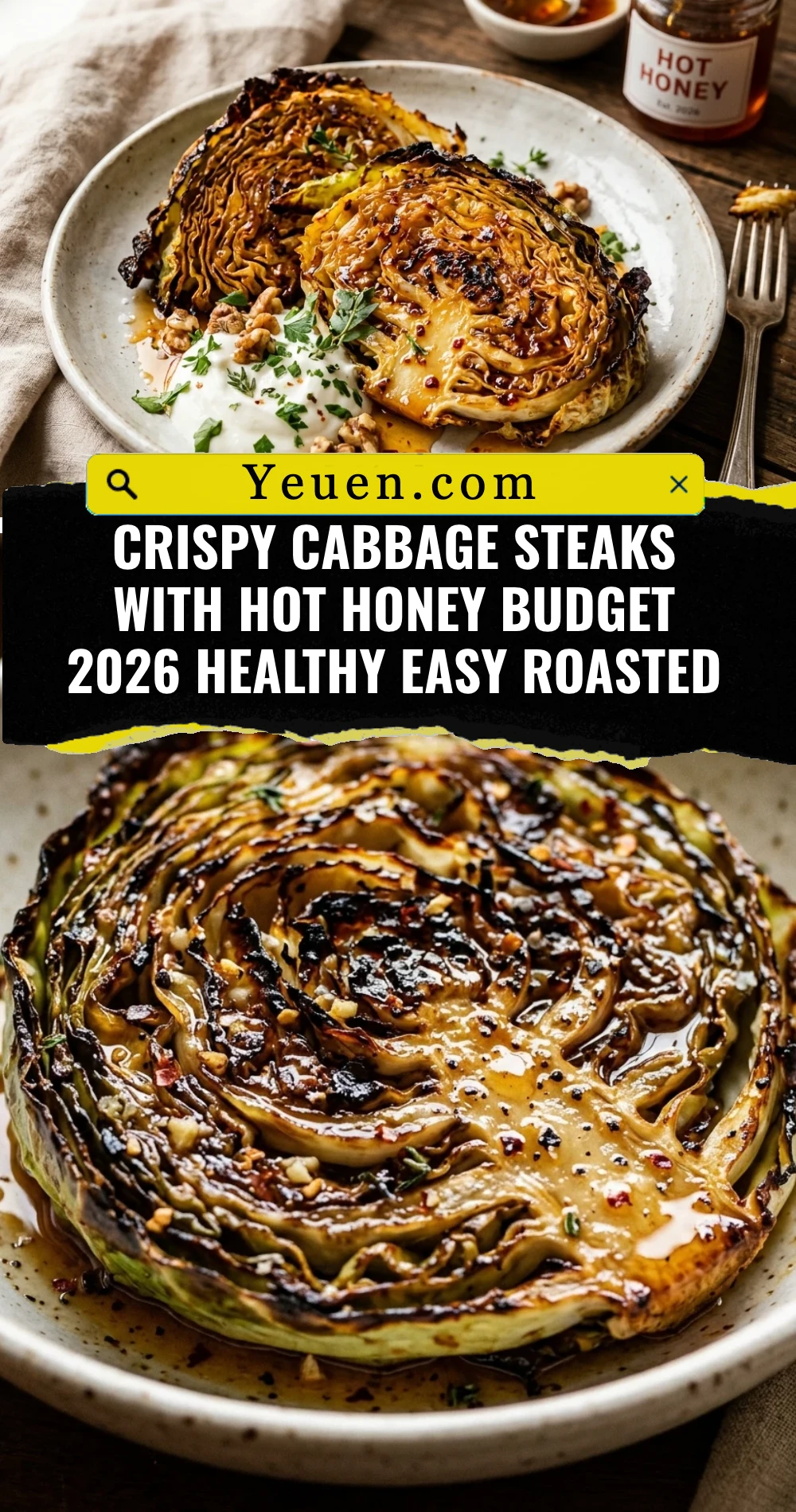 Crispy Cabbage Steaks With Hot Honey Budget 2026 Healthy Easy Roasted