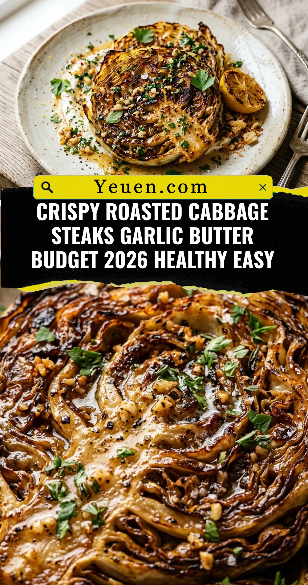 Crispy Roasted Cabbage Steaks Garlic Butter Budget 2026 Healthy Easy