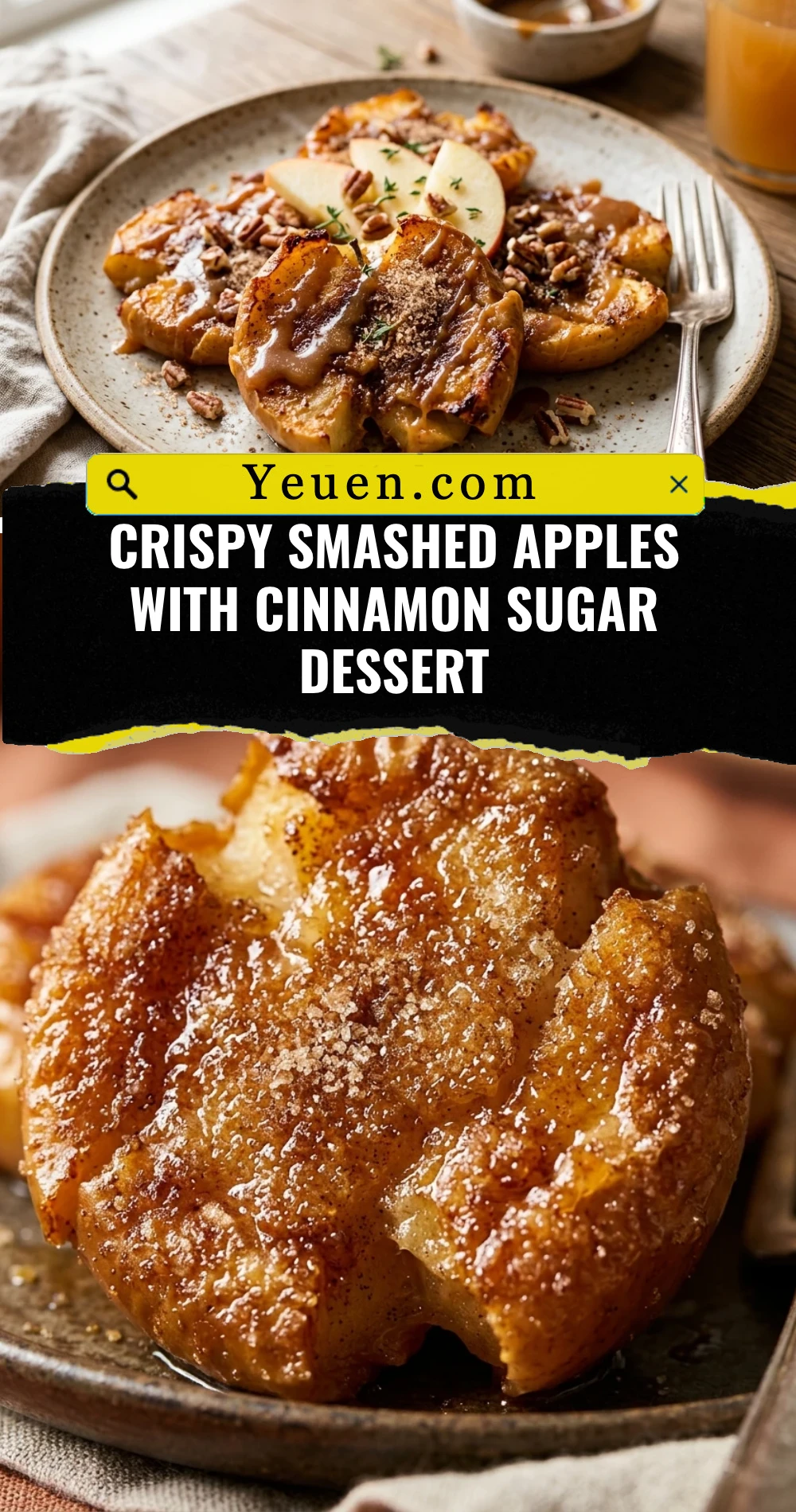 Crispy Smashed Apples With Cinnamon Sugar Dessert