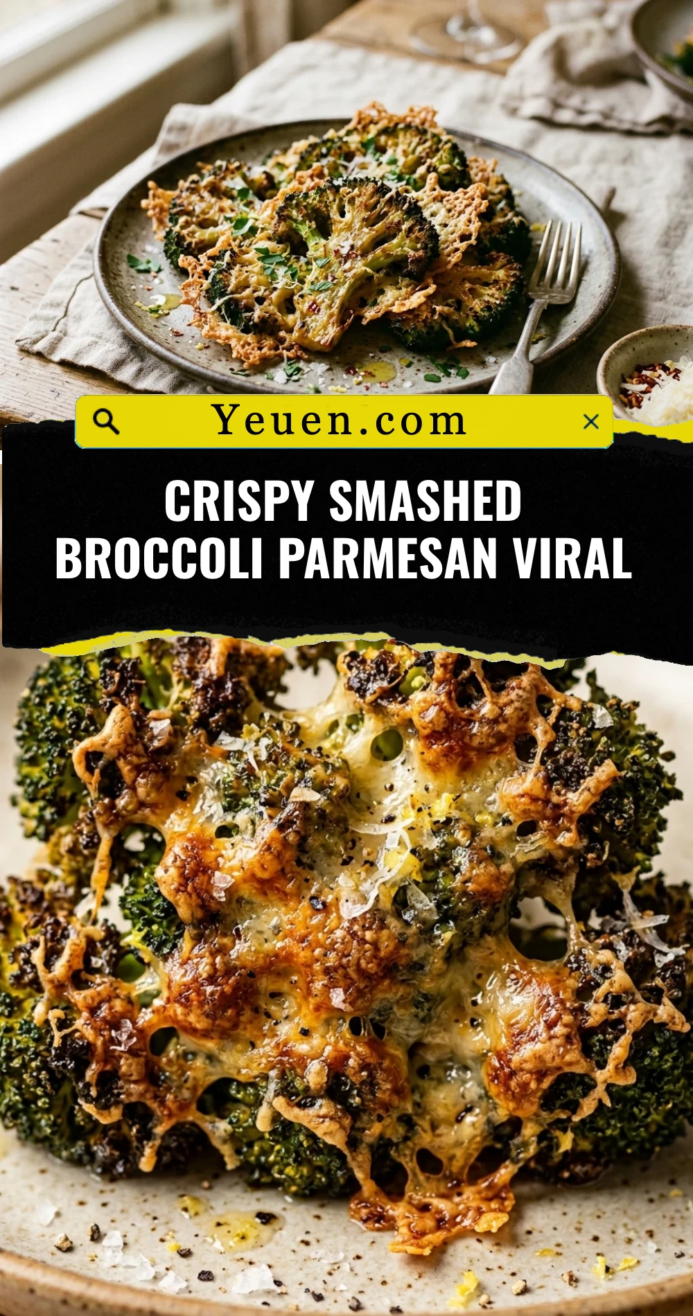 Crispy Smashed Broccoli Parmesan Viral