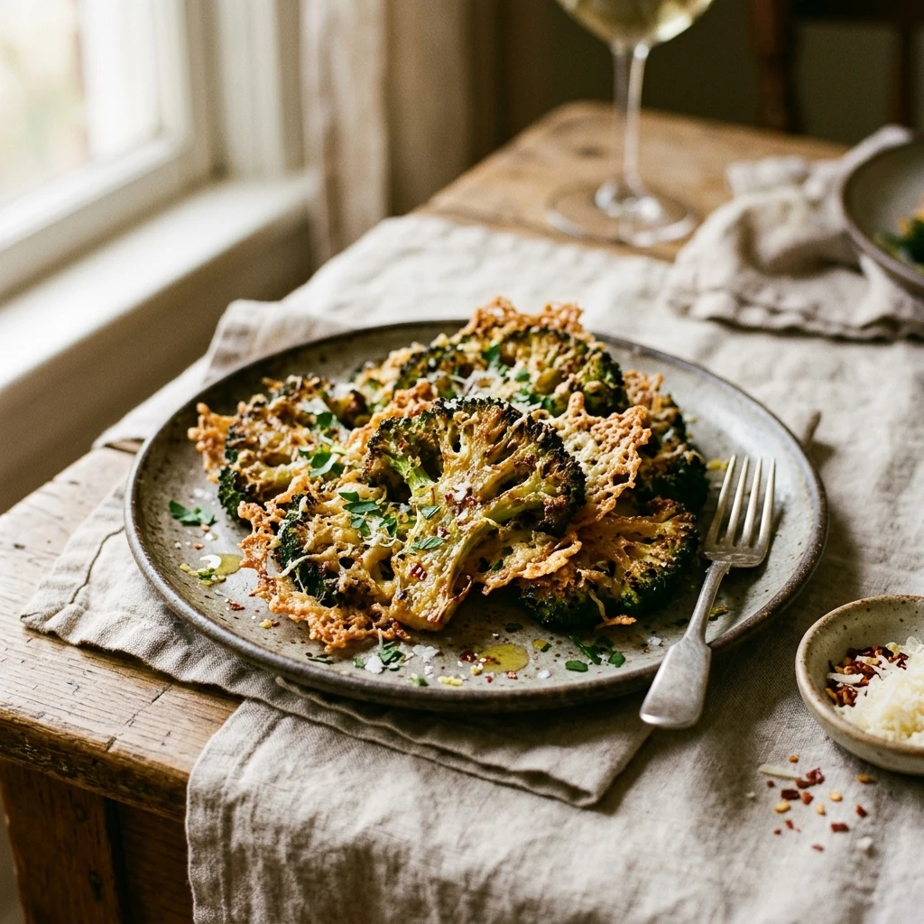 Crispy Smashed Broccoli Parmesan Viral