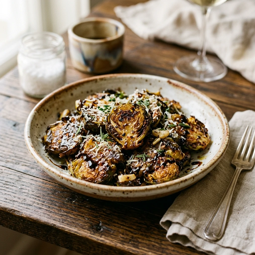 Crispy Smashed Brussels Sprouts Roasted Balsamic Air Fryer Viral Extra Crispy