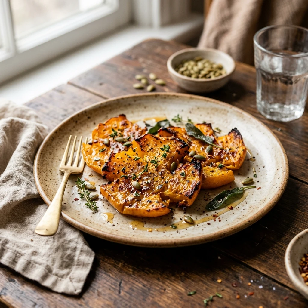 Crispy Smashed Butternut Squash Roasted Maple Fall Air Fryer Viral Extra Crispy