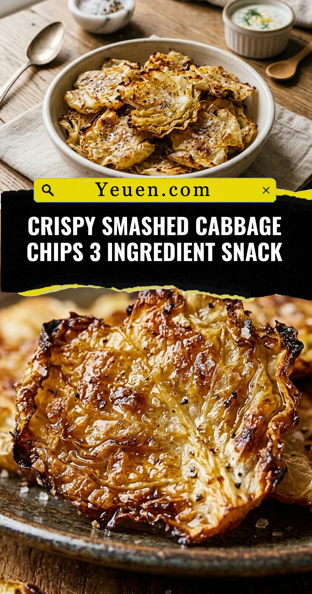 Crispy Smashed Cabbage Chips 3 Ingredient Snack