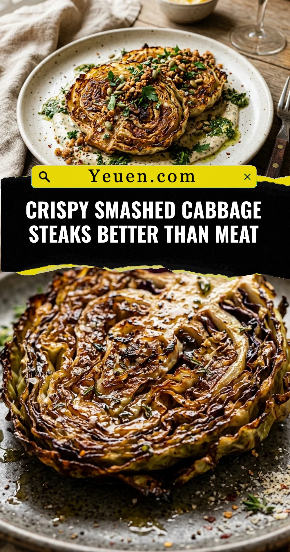 Crispy Smashed Cabbage Steaks Better Than Meat