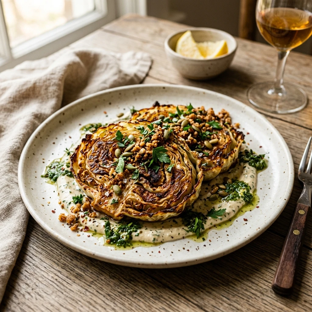 Crispy Smashed Cabbage Steaks Better Than Meat