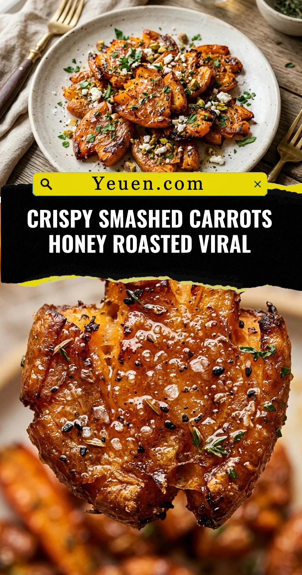 Crispy Smashed Carrots Honey Roasted Viral