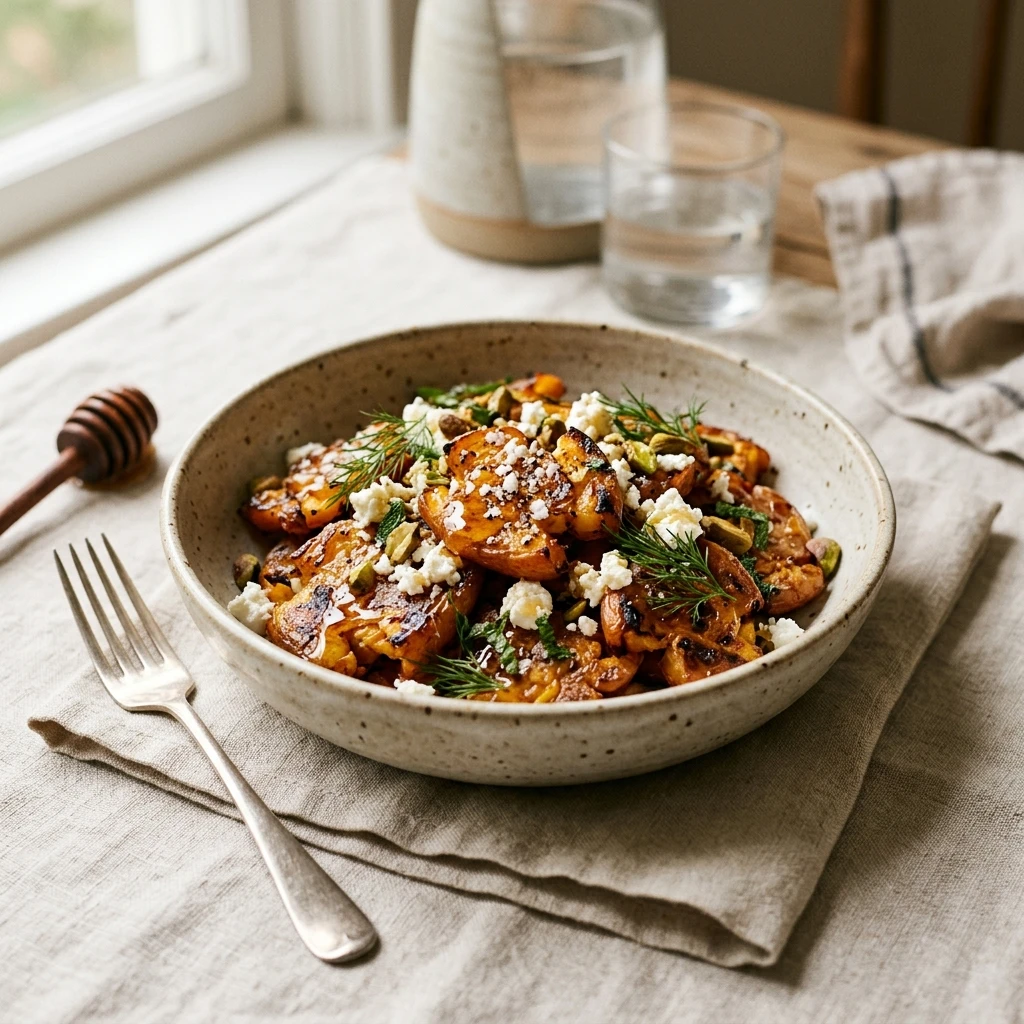 Crispy Smashed Carrots With Feta And Honey