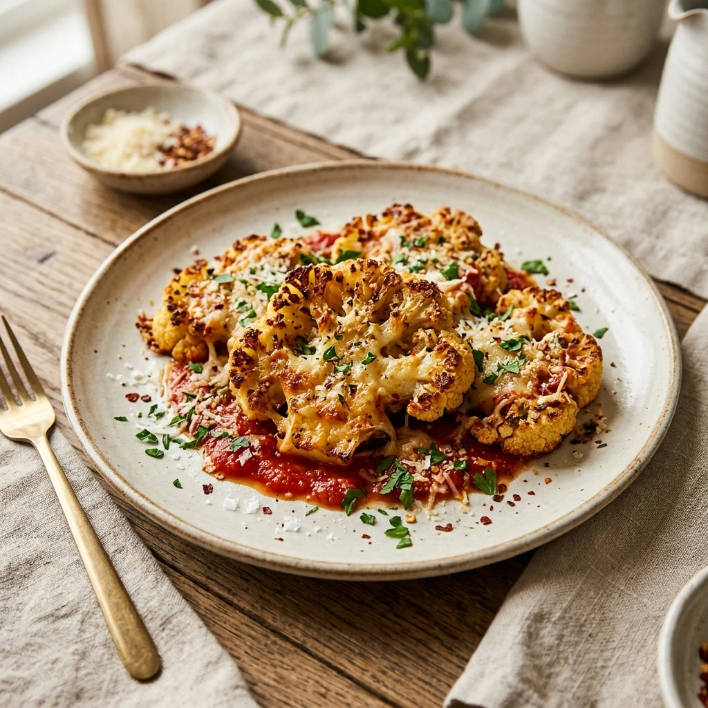 Crispy Smashed Cauliflower Parmesan Viral