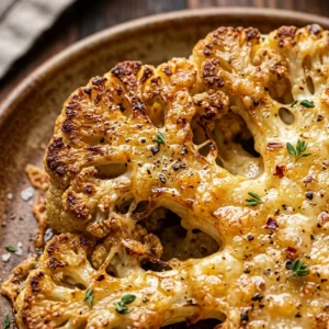 Crispy Smashed Cauliflower Steaks Cheesy Low Carb