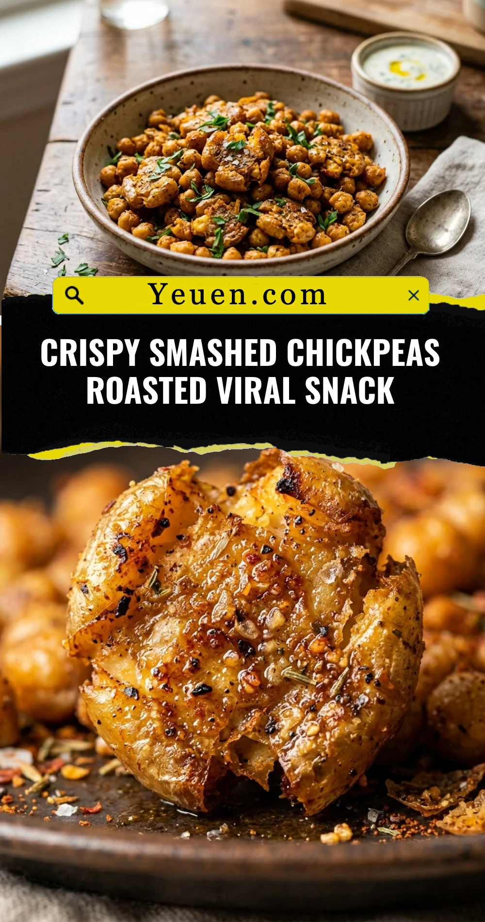 Crispy Smashed Chickpeas Roasted Viral Snack