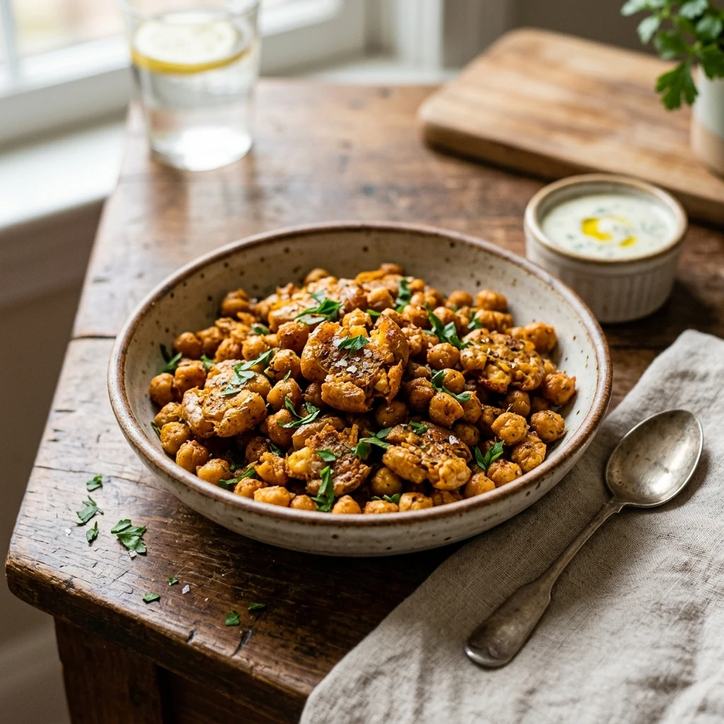Crispy Smashed Chickpeas Roasted Viral Snack
