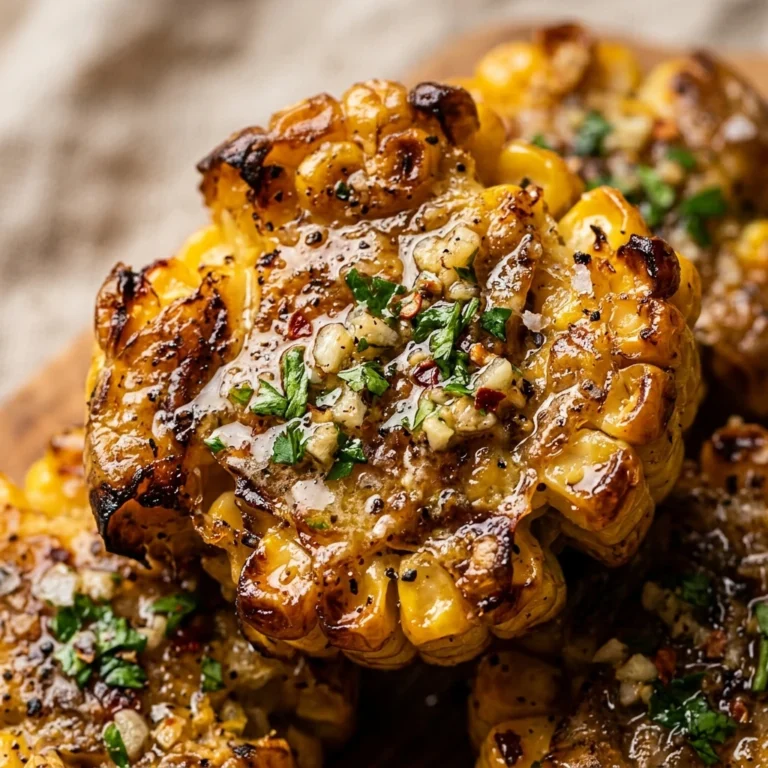 Crispy Smashed Corn On The Cob With Garlic Butter