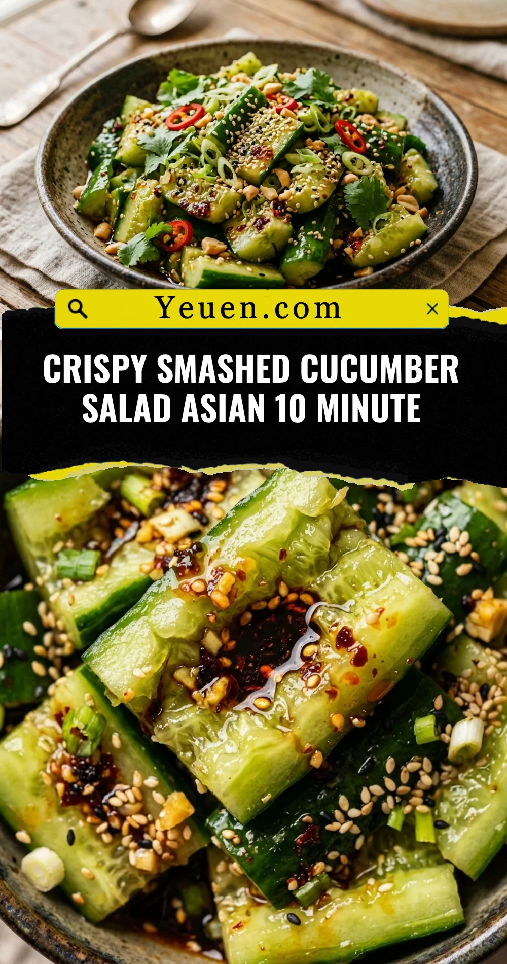 Crispy Smashed Cucumber Salad Asian 10 Minute
