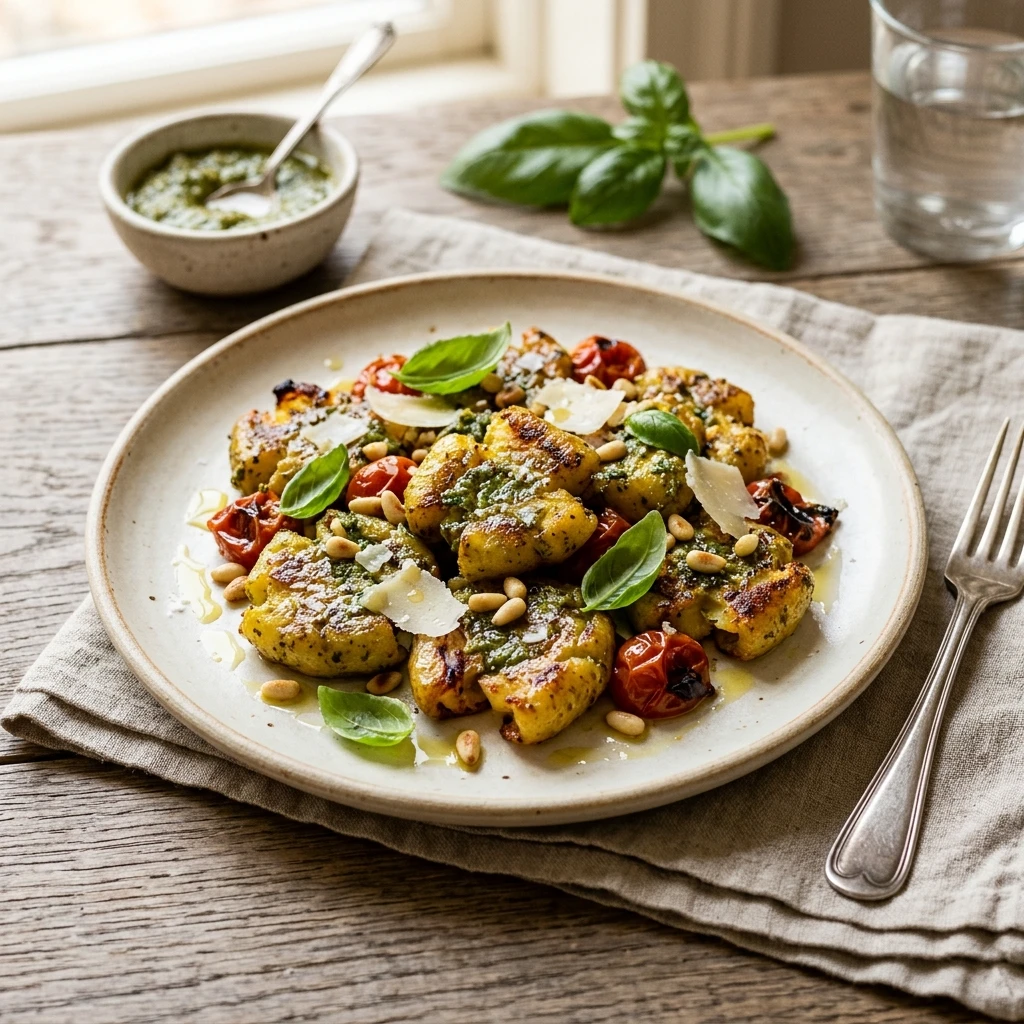 Crispy Smashed Gnocchi With Pesto Roasted Air Fryer Viral Extra Crispy