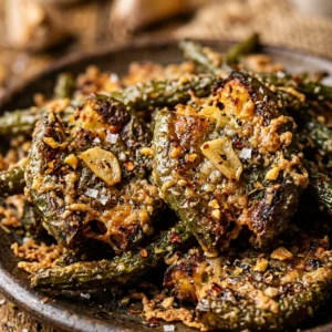 Crispy Smashed Green Beans Roasted Garlic Air Fryer Viral Extra Crispy