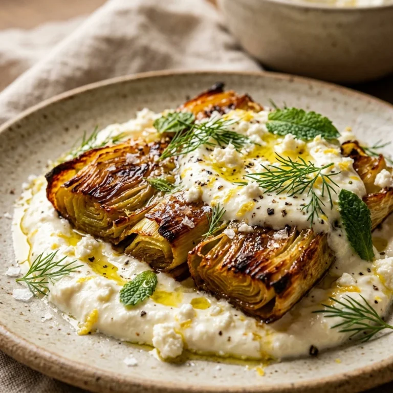 Crispy Smashed Leeks With Creamy Feta