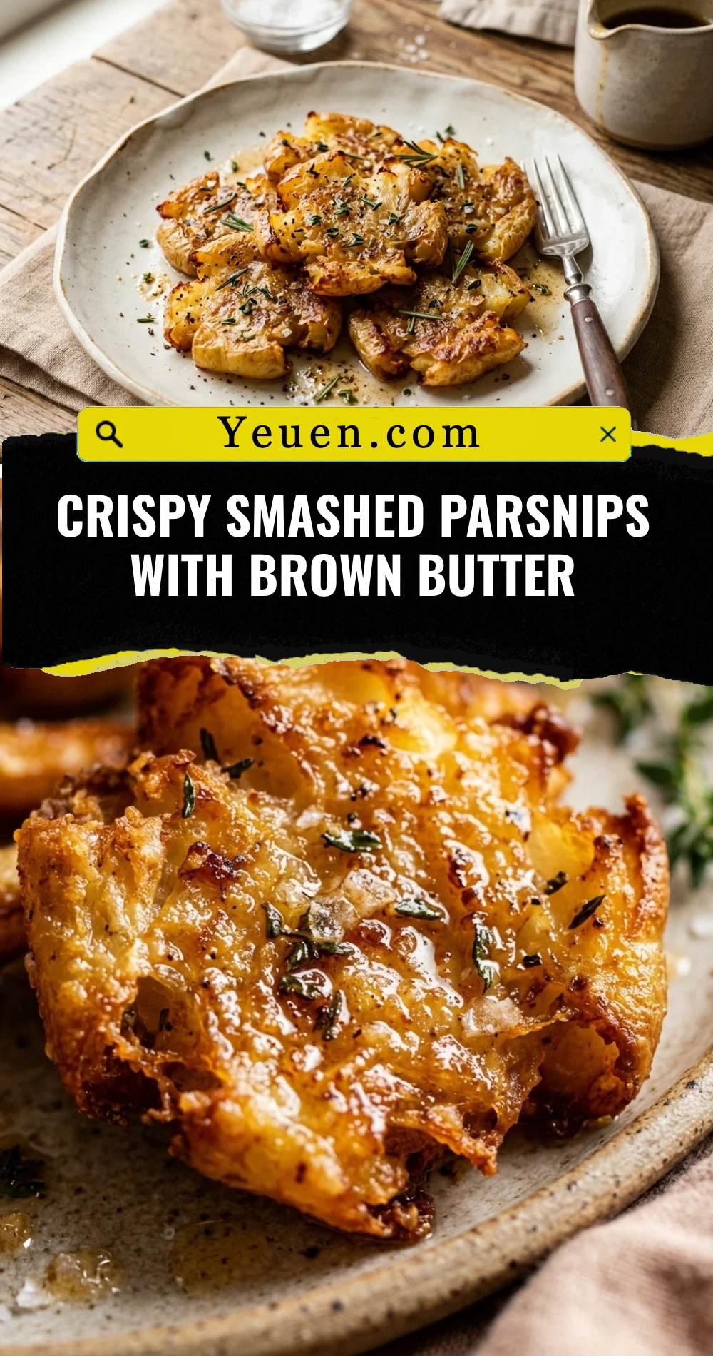 Crispy Smashed Parsnips With Brown Butter