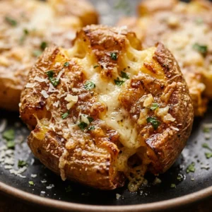 Crispy Smashed Potatoes Air Fryer Extra Crispy Garlic Parmesan Viral