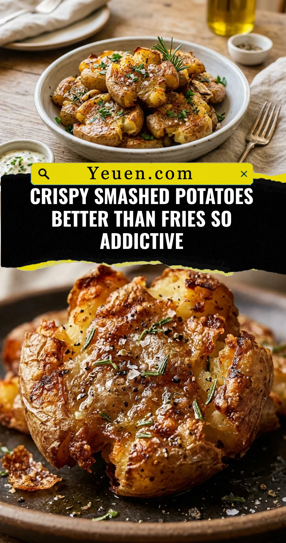 Crispy Smashed Potatoes Better Than Fries So Addictive