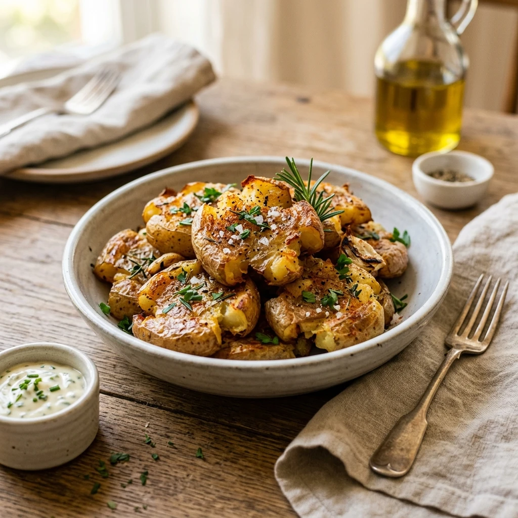 Crispy Smashed Potatoes Better Than Fries So Addictive