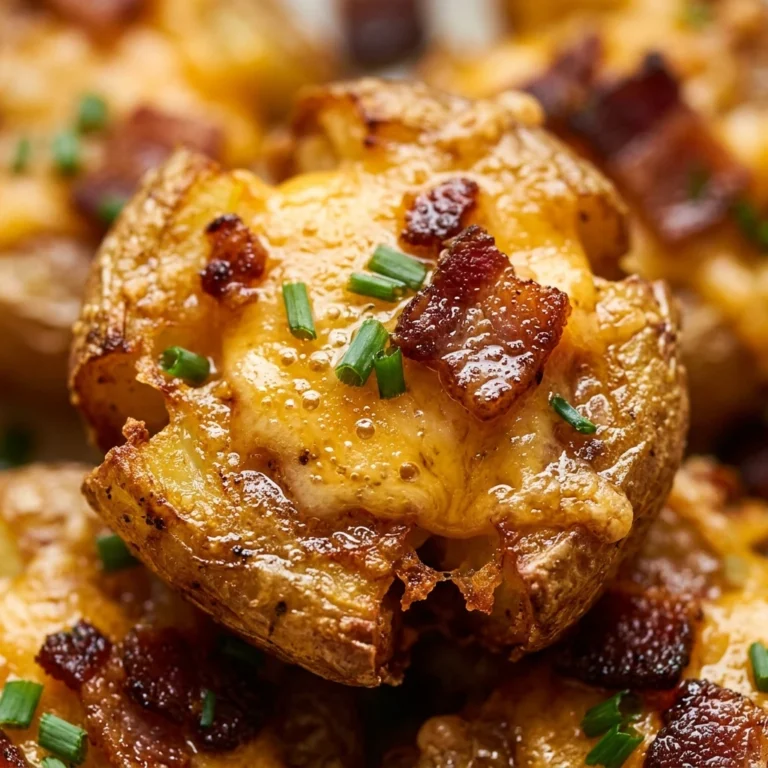 Crispy Smashed Potatoes With Bacon Cheddar